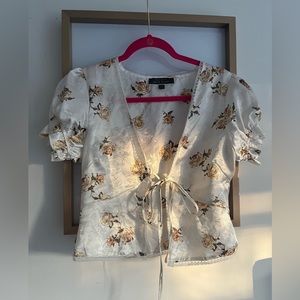 Satin floral blouse